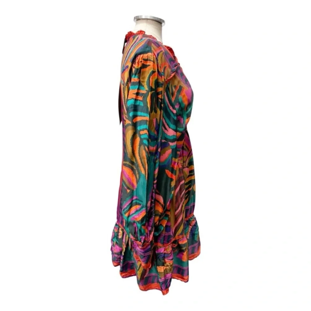 Farm Rio Foliage graphic long sleeve Women's Dress size XL new with tags - Picture 3 of 11